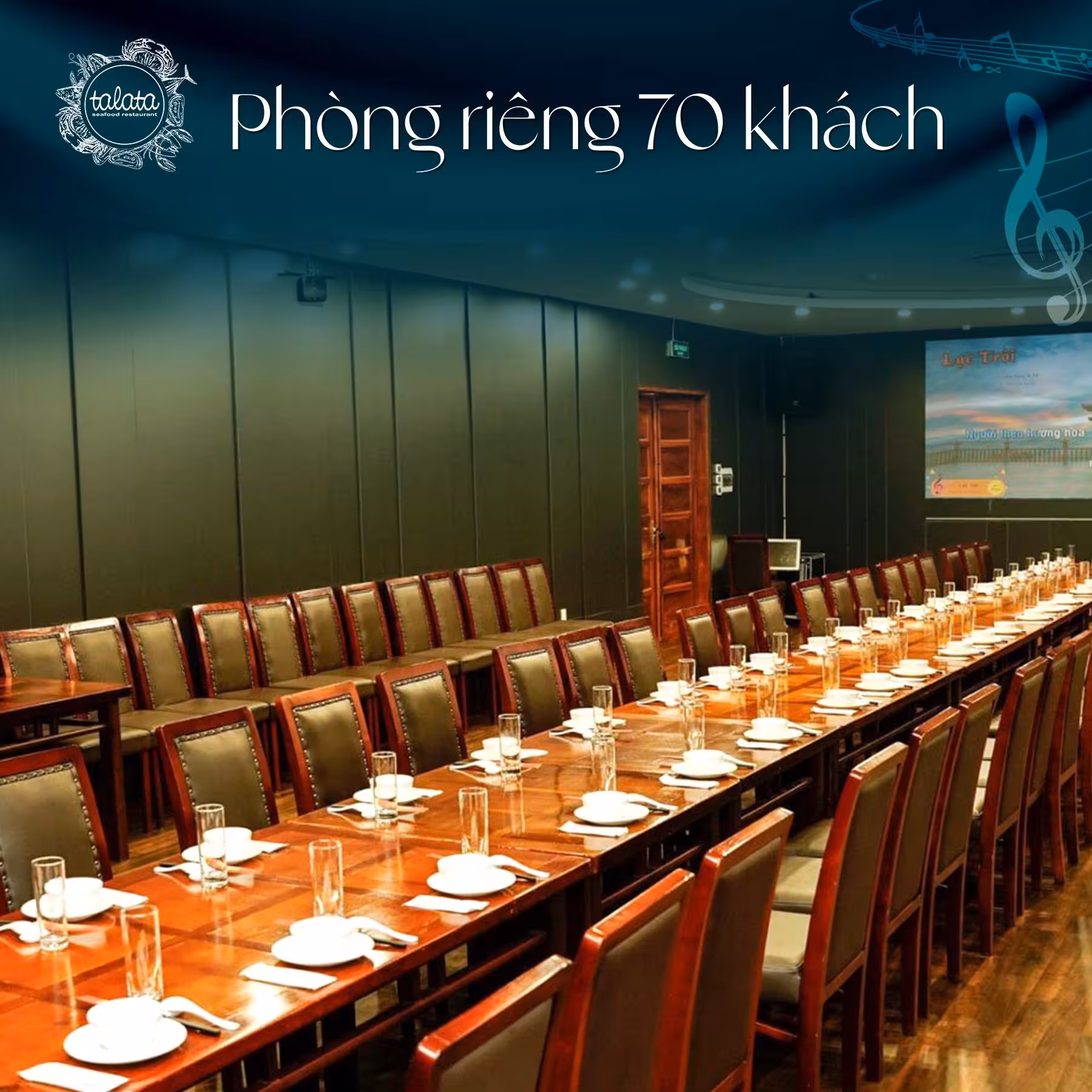 Không gian phòng riêng sang trọng và hiện đại tại nhà hàng Talata Hạ Long